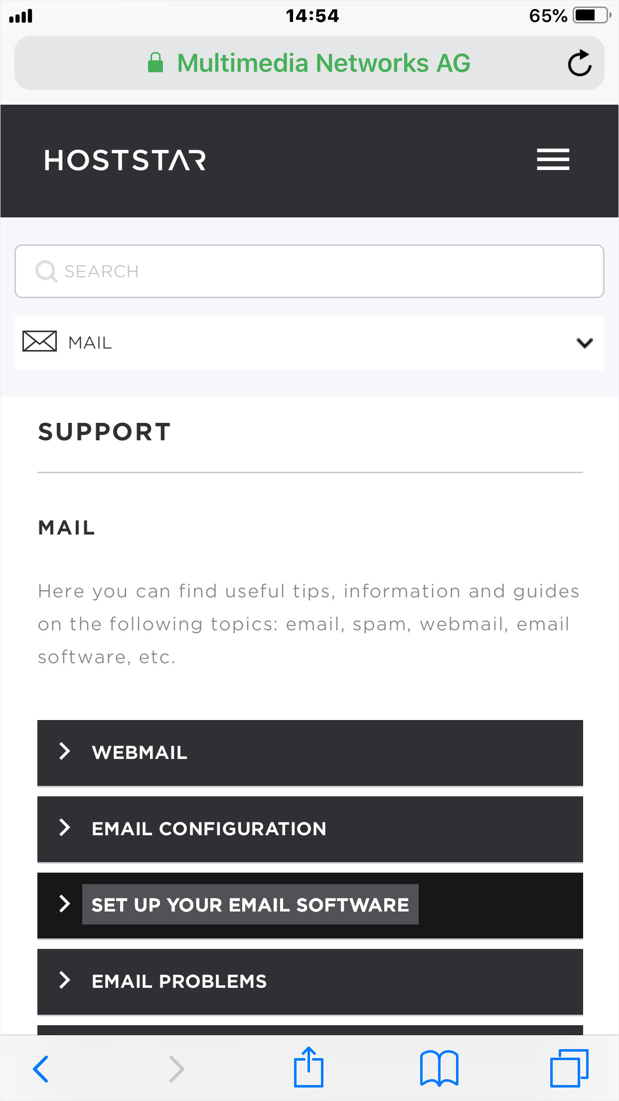 Support: Mail - Email software - Apple iPhone - Automatic setup | ✩ Hoststar