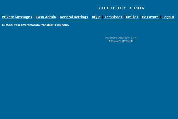 Advanced Guestbook: Administrationsbereich