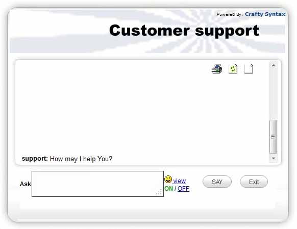 Crafty Syntax Live Help: Chat-Fenster auf Kundenseite