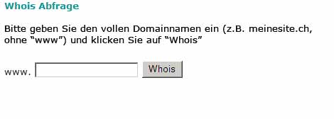 phpWhois: Abfrageseite