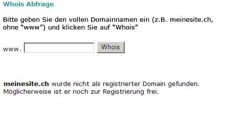 phpWhois: Ergebnisseite