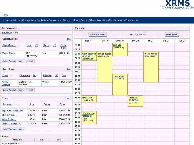 XRMS: Kalender