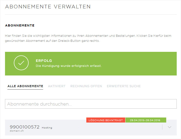 Support Administration Vertrag Abo Kündigung Vertrag kündigen Hoststar