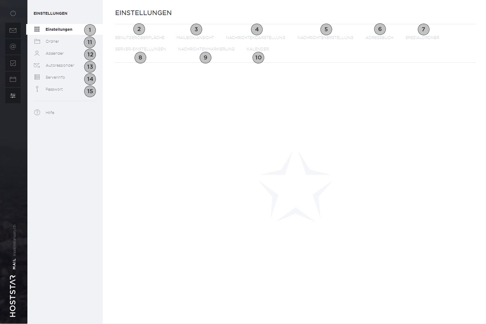 Support: Mail - Email configuration - Using Webmail | ✩ Hoststar